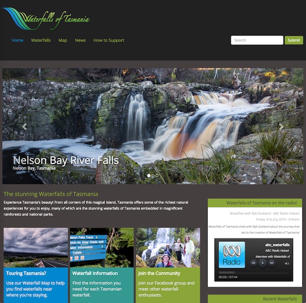 Waterfalls of Tasmania website